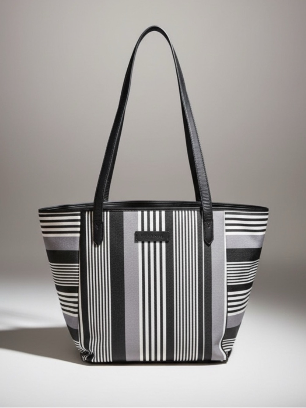 Vera Bradley Breakaway Tote Bag  Black White Striped‎